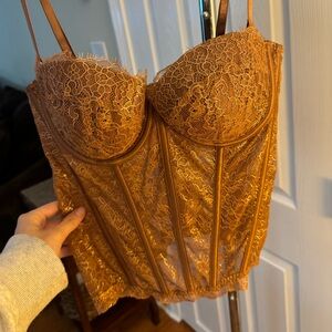Victoria's Secret Lace Bustier in Gold